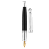 Waldmann Precieux Black/Silver Stripe CT 18CT Fountain Pen