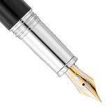 Waldmann Precieux Black/Silver Stripe CT 18CT Fountain Pen