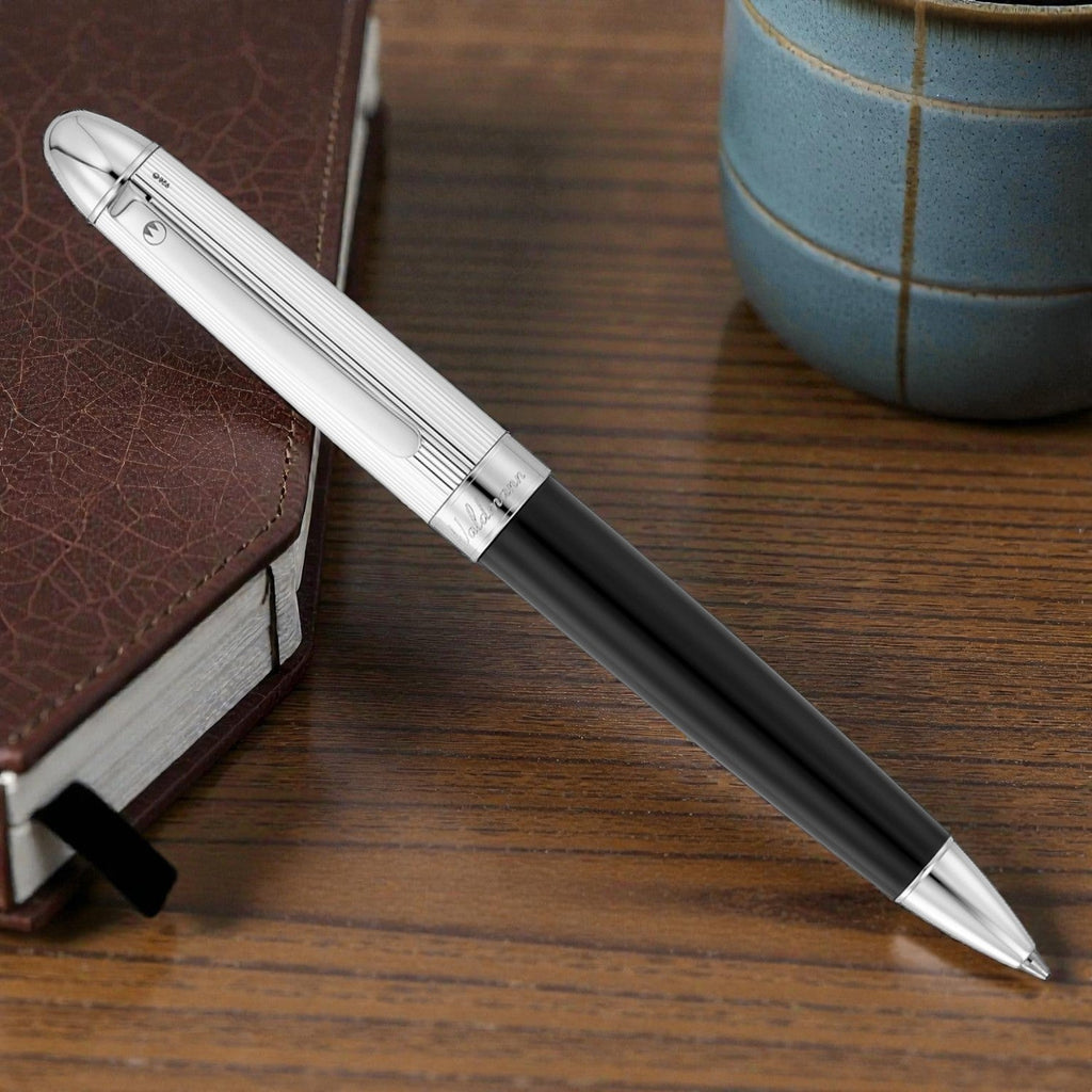 Waldmann Precieux Black/Silver Stripe CT Ballpoint Pen 6992