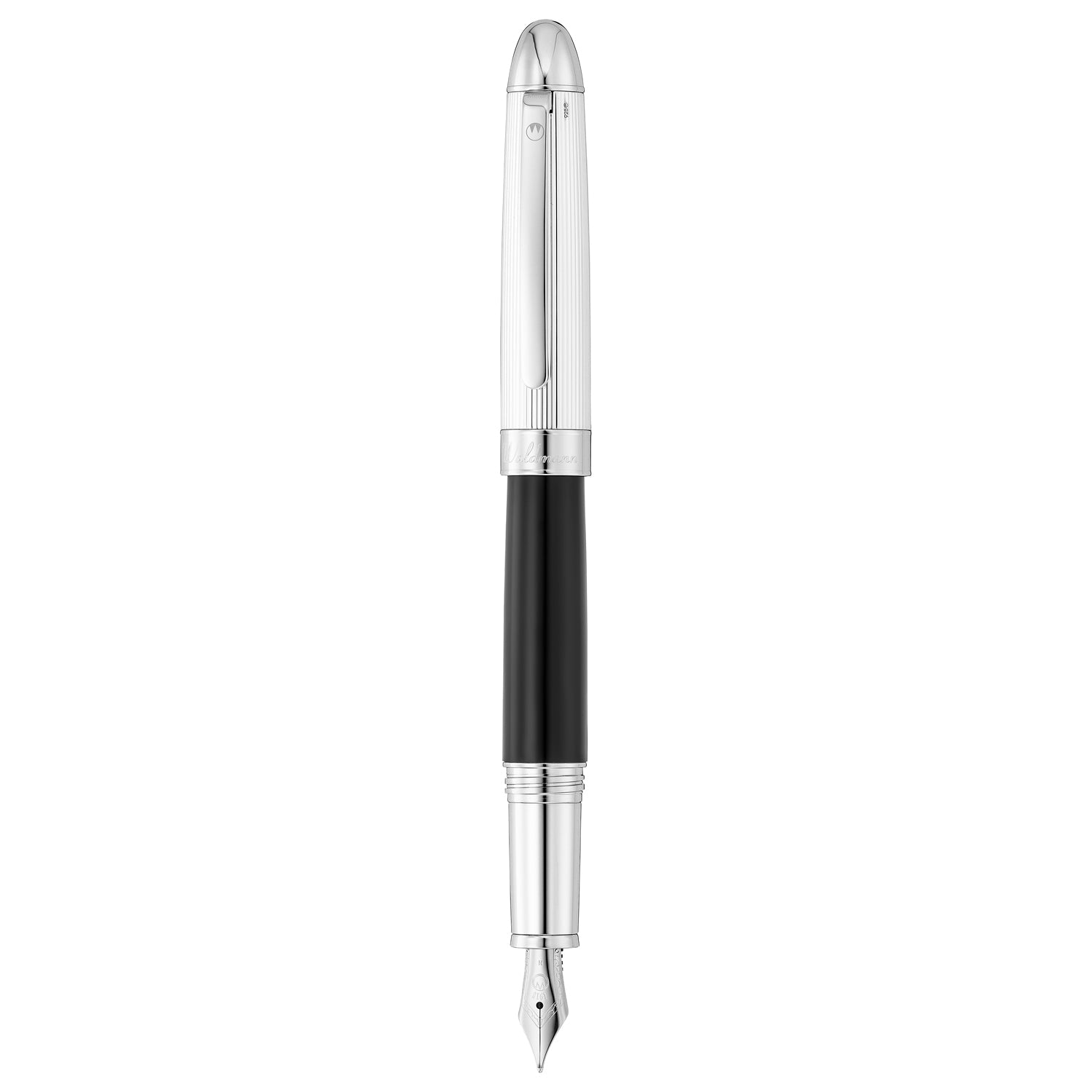 Waldmann Precieux Black/Silver Stripe CT Fountain Pen
