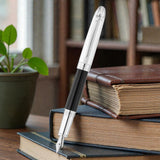 Waldmann Precieux Black/Silver Stripe CT Fountain Pen
