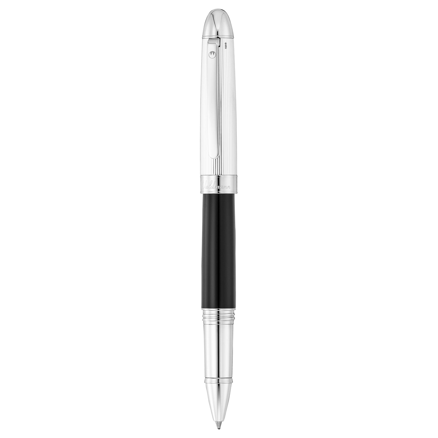 Waldmann Precieux Black/Silver Stripe CT Roller Ball Pen 7001
