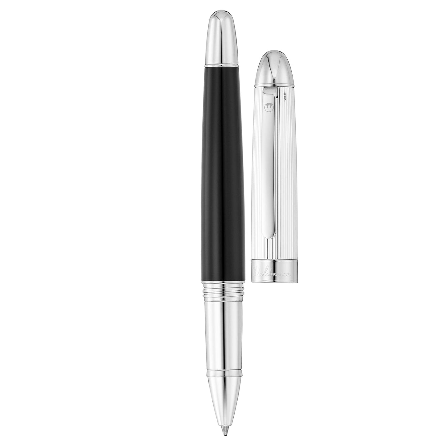 Waldmann Precieux Black/Silver Stripe CT Roller Ball Pen 7001