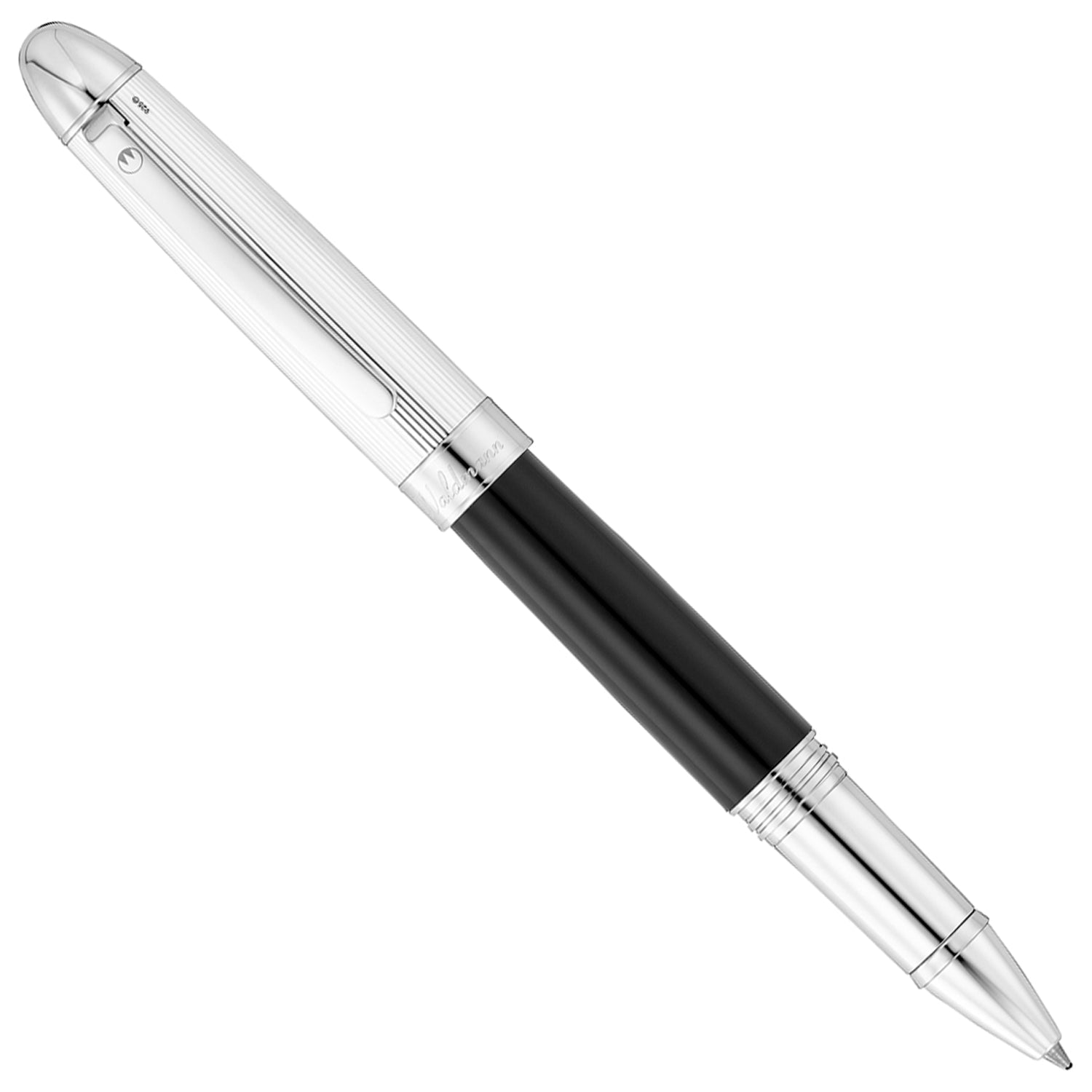 Waldmann Precieux Black/Silver Stripe CT Roller Ball Pen 7001