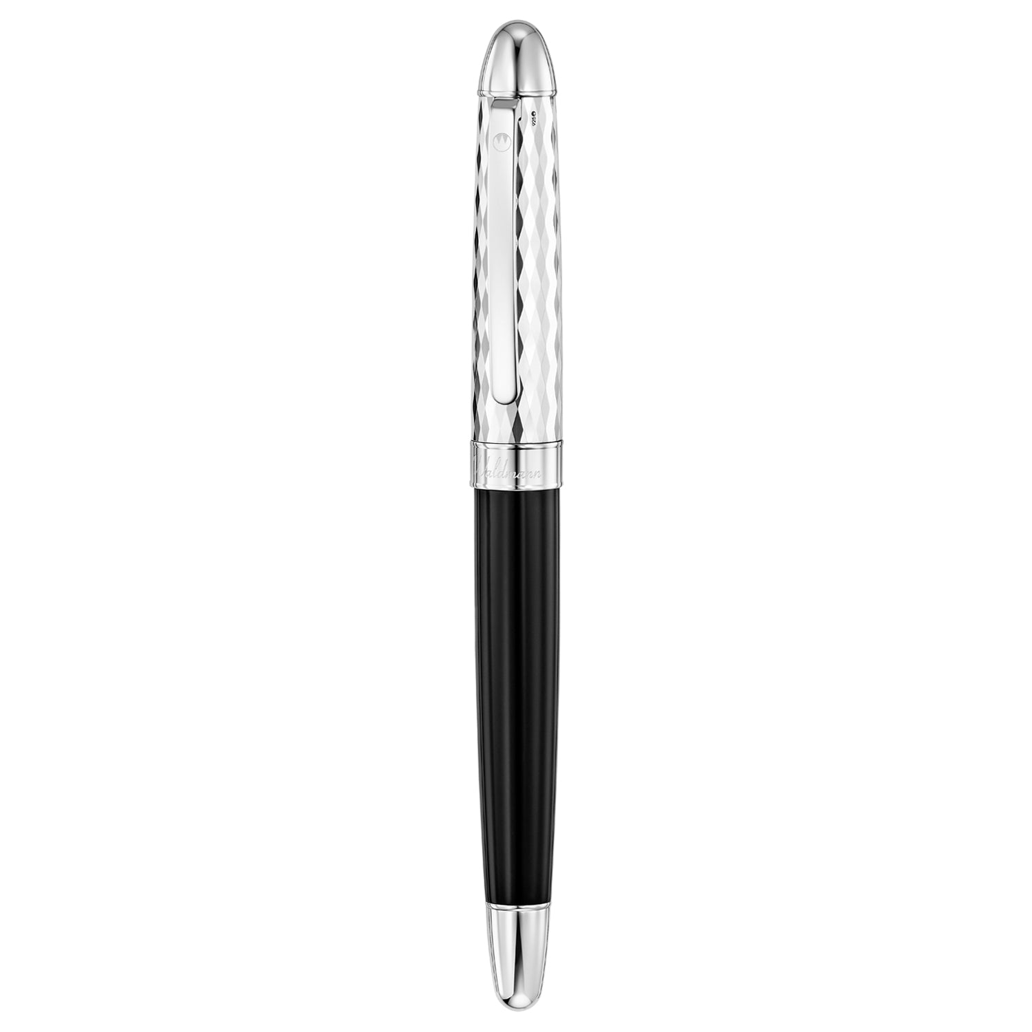 Waldmann Precieux Black/Silver Wave CT Roller Ball Pen 3095