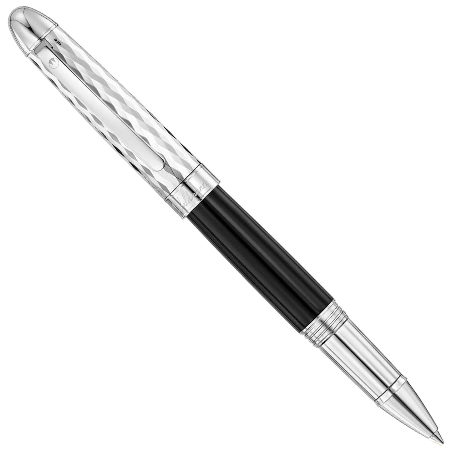 Waldmann Precieux Black/Silver Wave CT Roller Ball Pen 3095