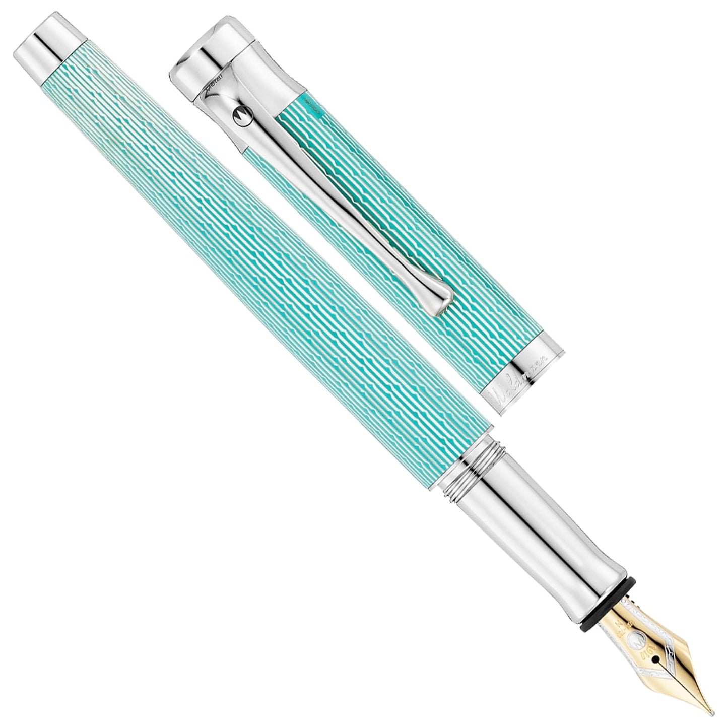 Waldmann Tango Brilliant Aquamarine CT 18CT Fountain Pen
