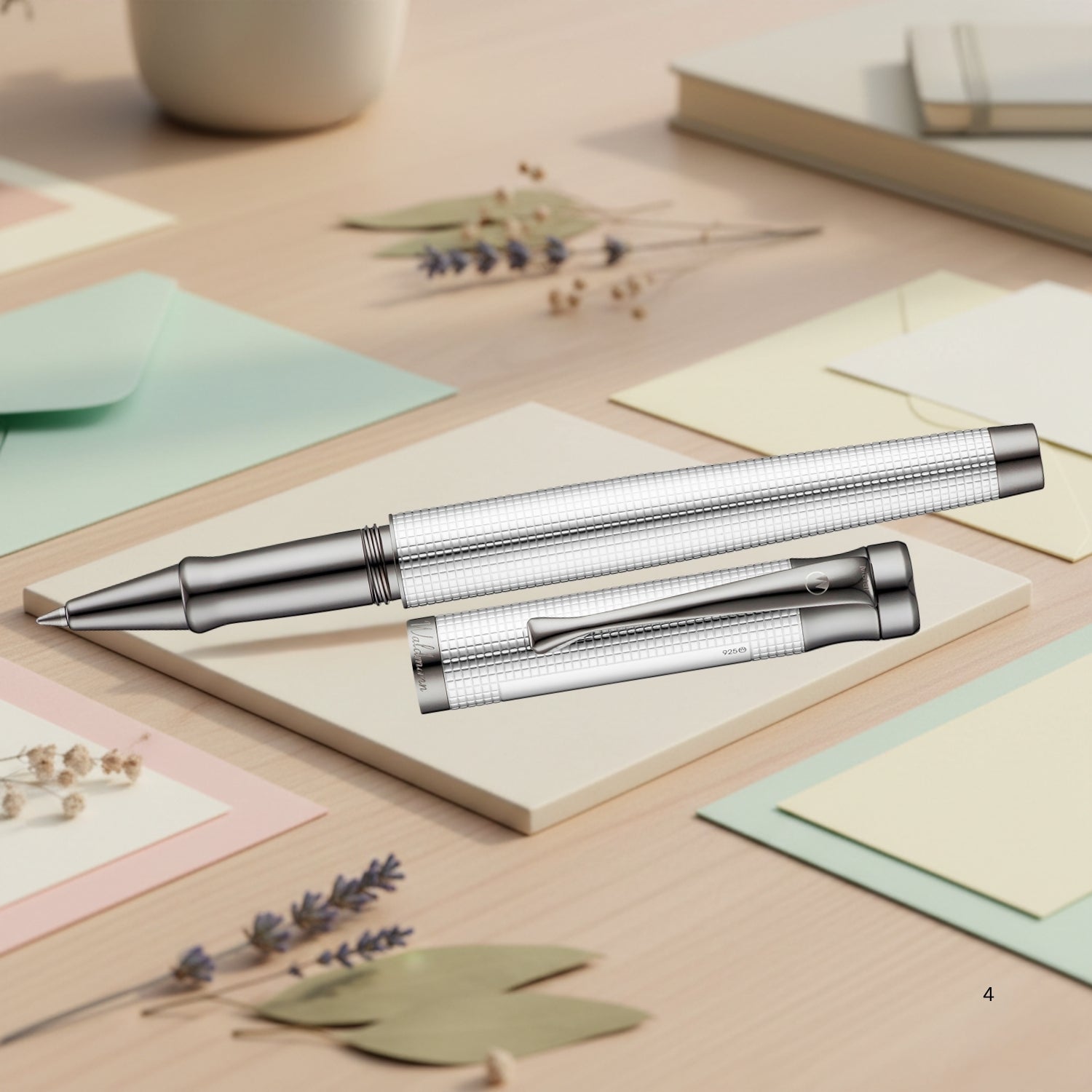 Waldmann Tango Silver Square RT Roller Ball Pen 4682