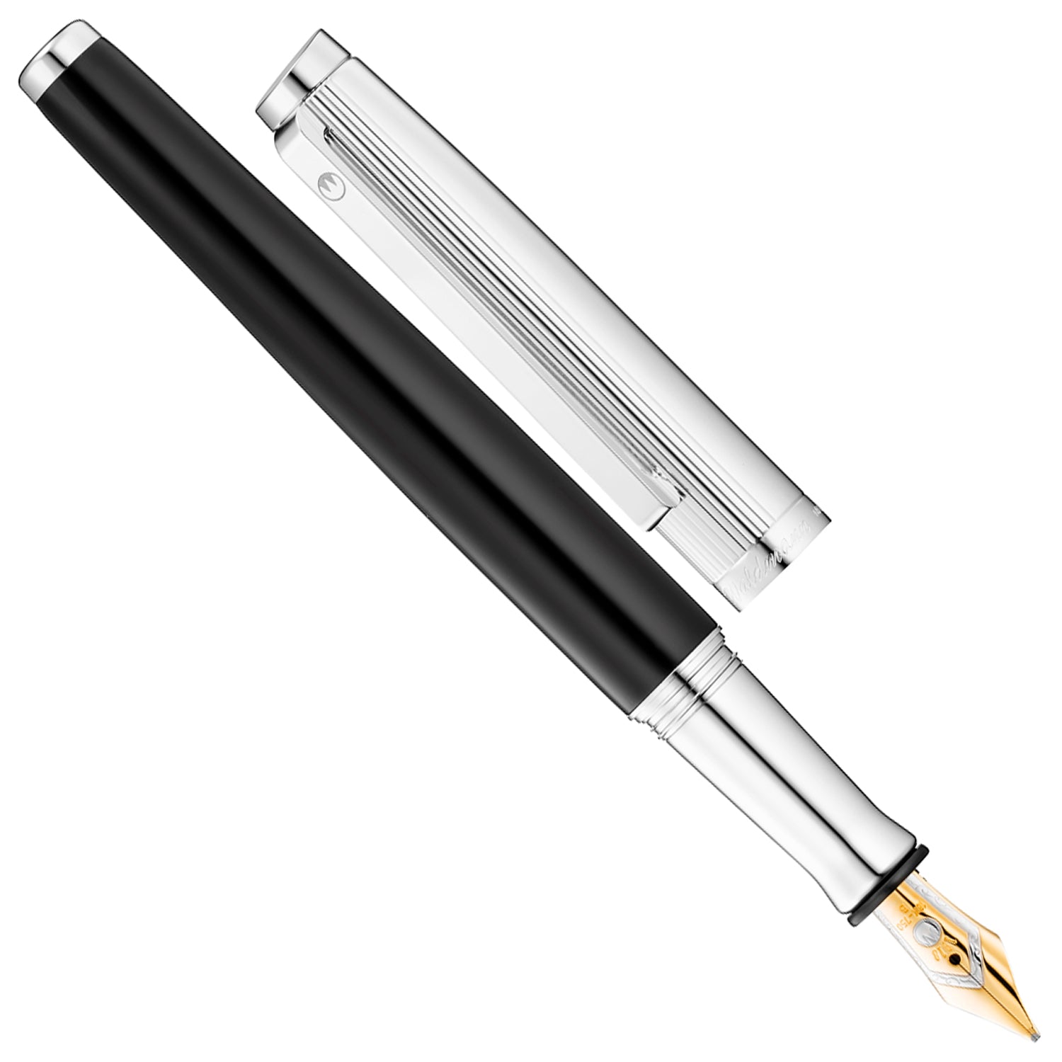 Waldmann Tuscany Black/Silver CT 18CT Fountain Pen