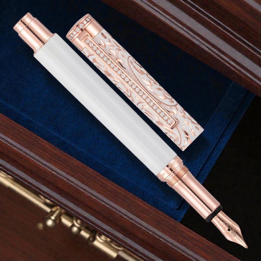 Waldmann Xetra Vienna Diamond Lady White RGT Fountain Pen