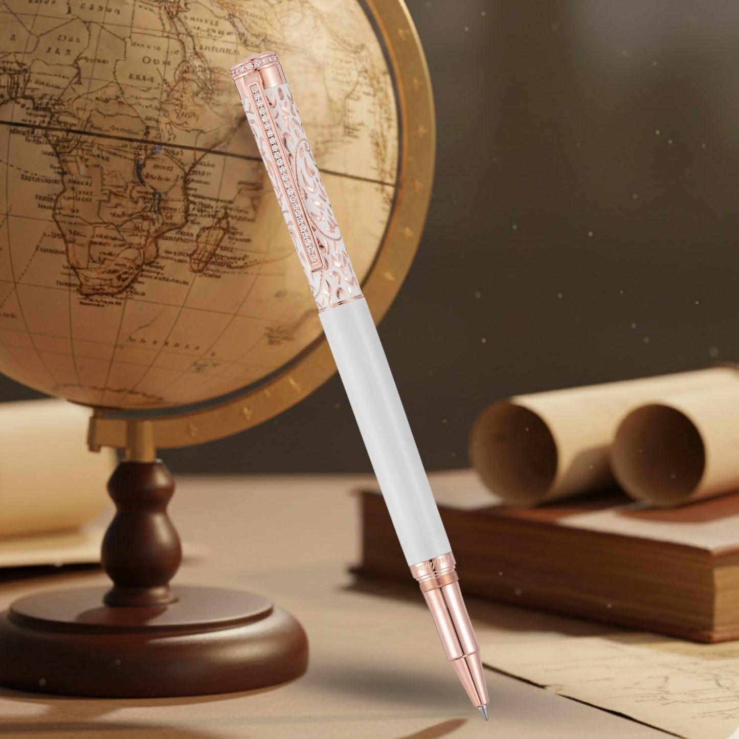 Waldmann Xetra Vienna Diamond Lady White RGT Roller Ball Pen 5720