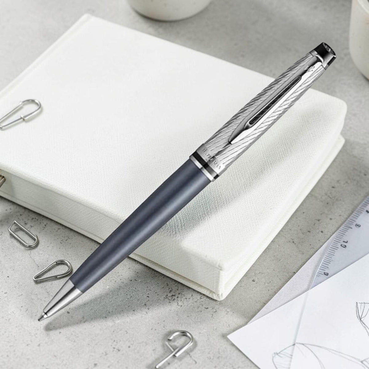 Waterman Expert Metallic Stone Deluxe Blue CT Ballpoint Pen 9000040722