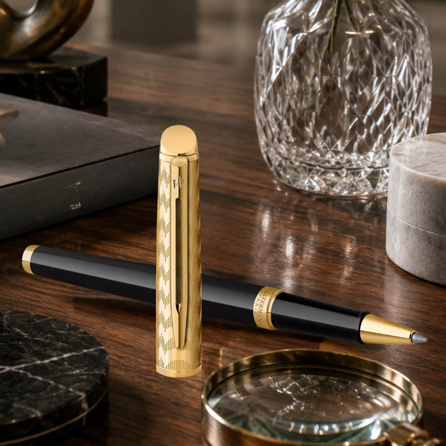 Waterman Hemisphere Opera Deluxe Black GT Roller Ball Pen 9000040714