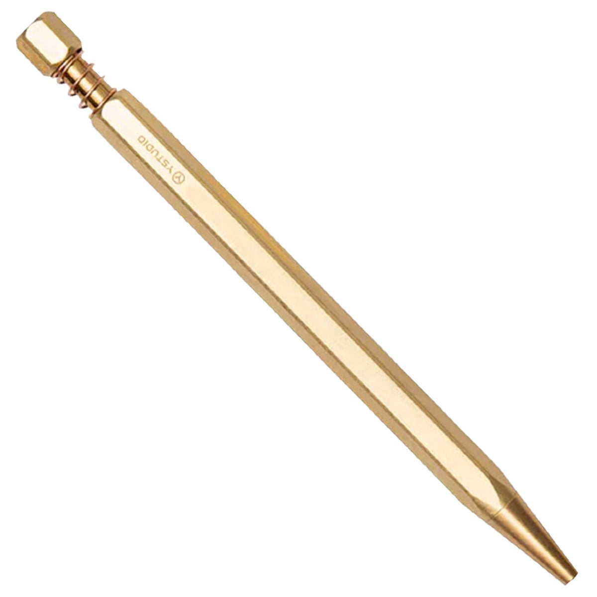 Ystudio Classic Revolve Brass Spring Ballpoint Pen 1CBPP0001BSX