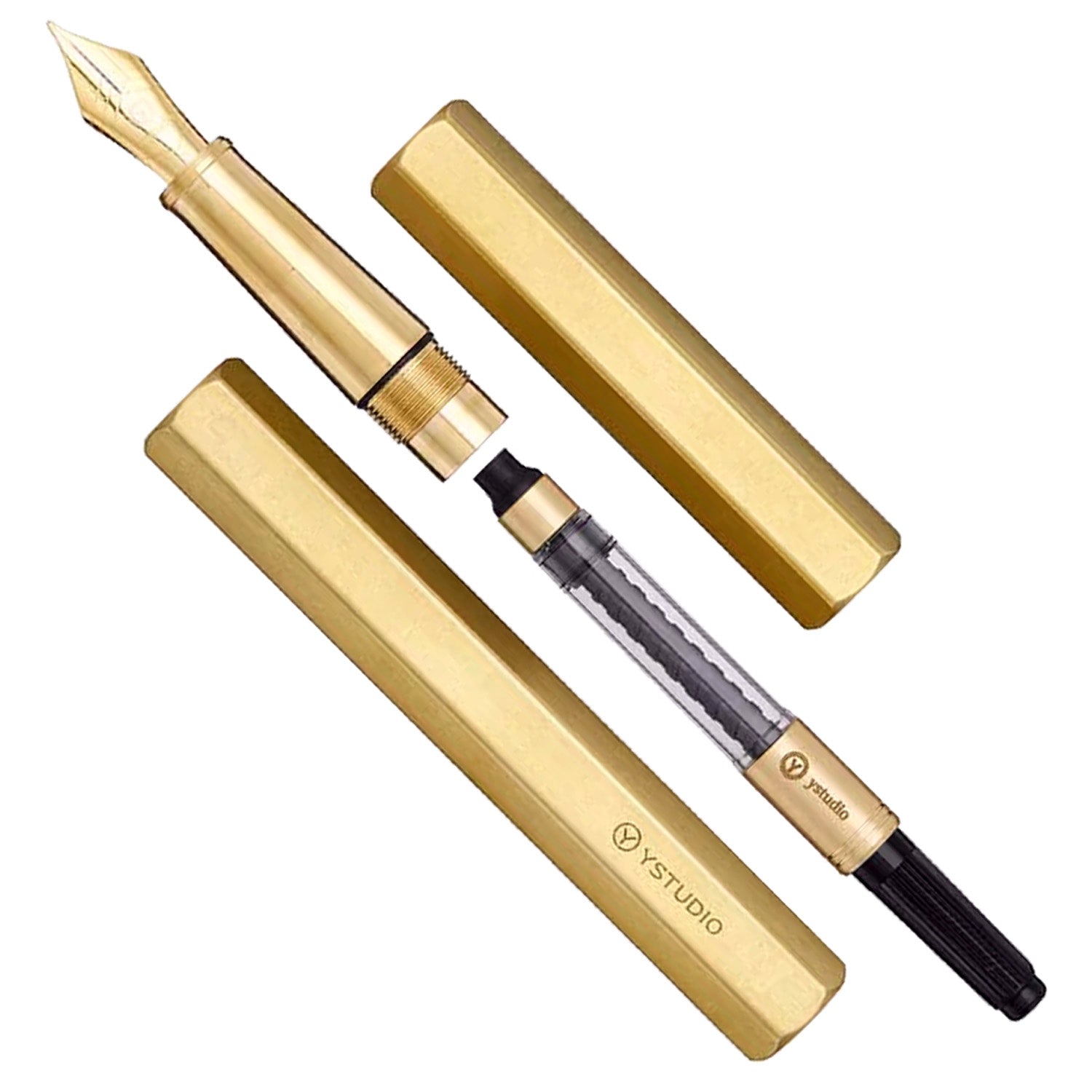 Ystudio Classic Revolve Brass Fountain Pen