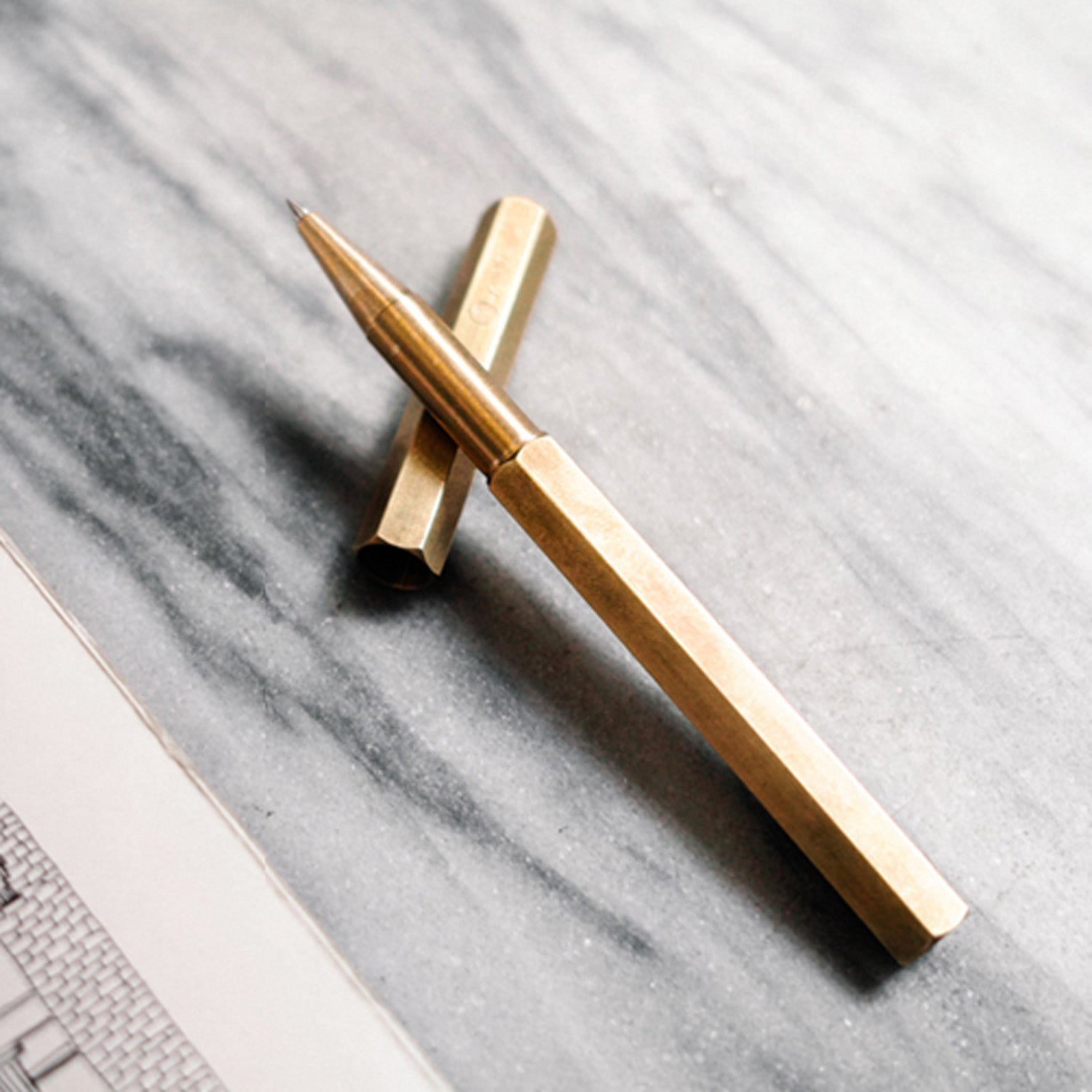 Ystudio Classic Revolve Brass Roller Ball Pen 1CRLP0001BSX