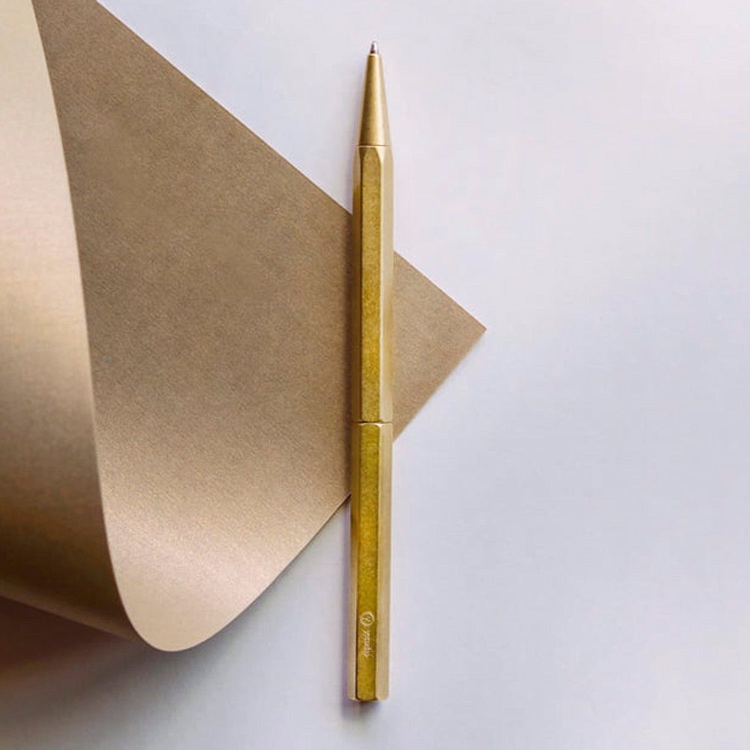 Ystudio Classic Revolve Brass Slim Ballpoint Pen 1CBPP0002BSX