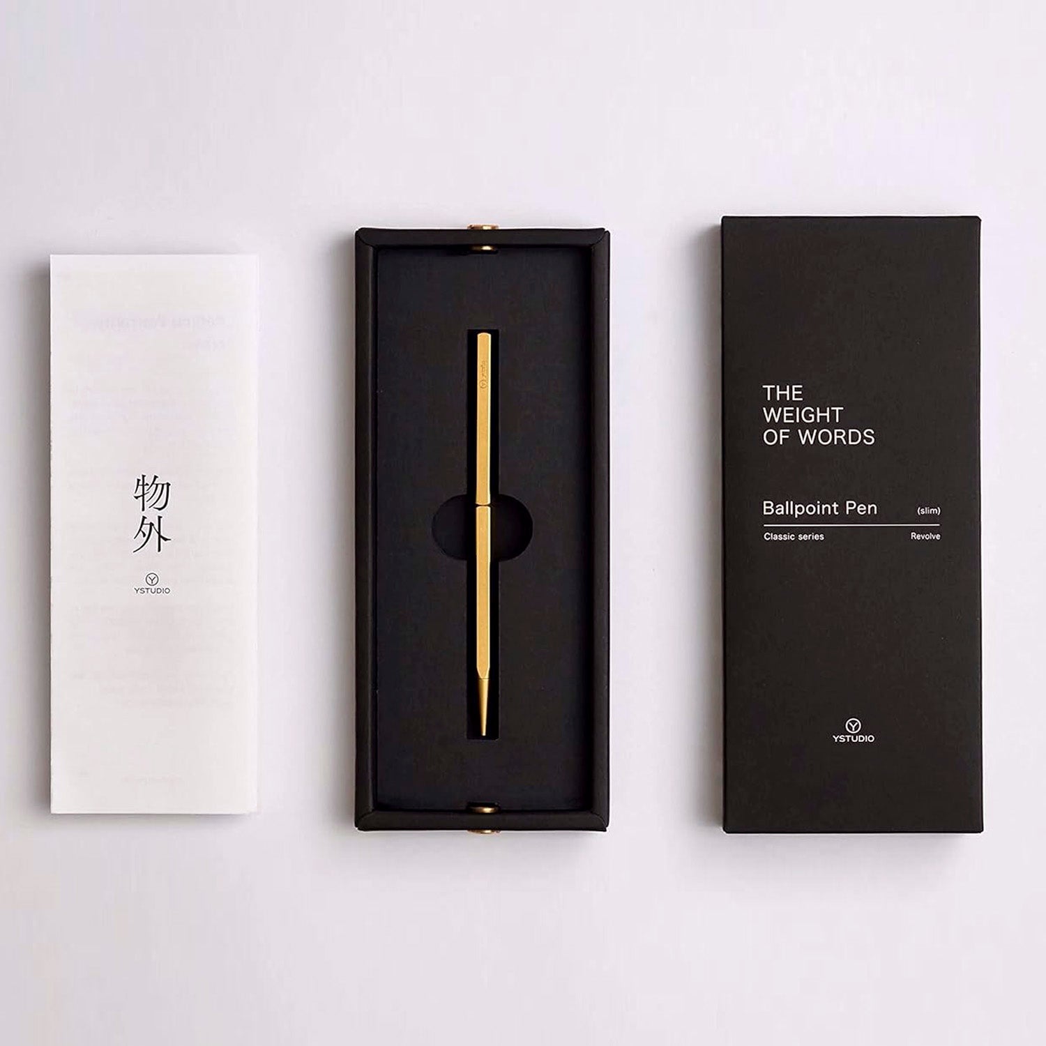 Ystudio Classic Revolve Brass Slim Ballpoint Pen 1CBPP0002BSX
