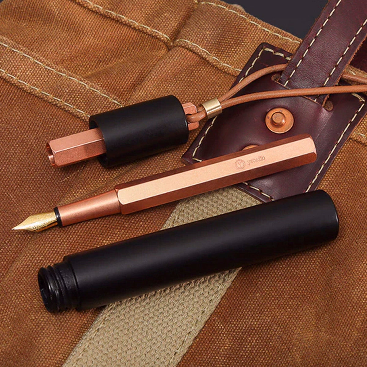 Ystudio Classic Revolve Copper Portable Fountain Pen