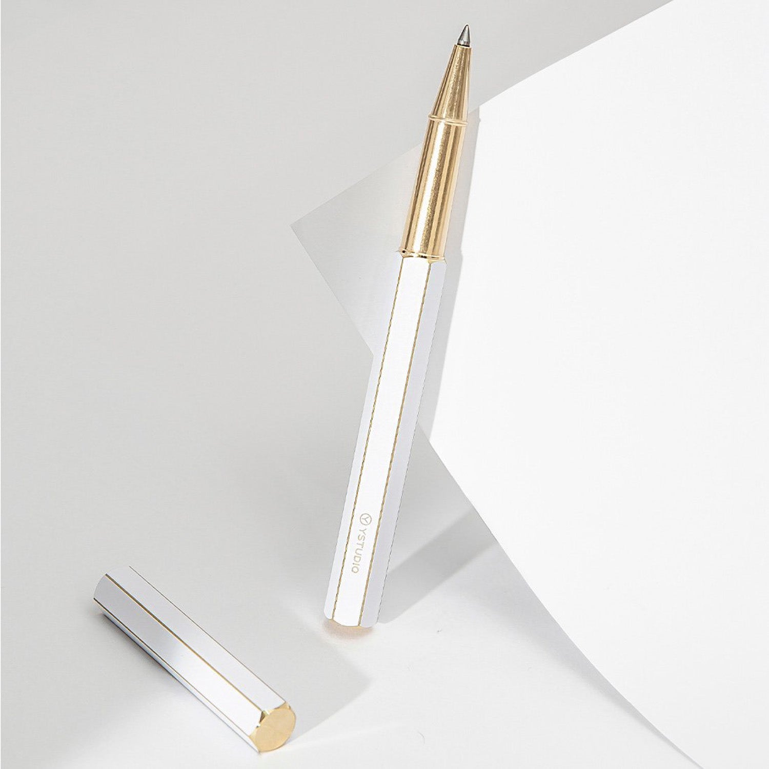 Ystudio Classic Revolve White Roller Ball Pen 1CRLP0001WHX