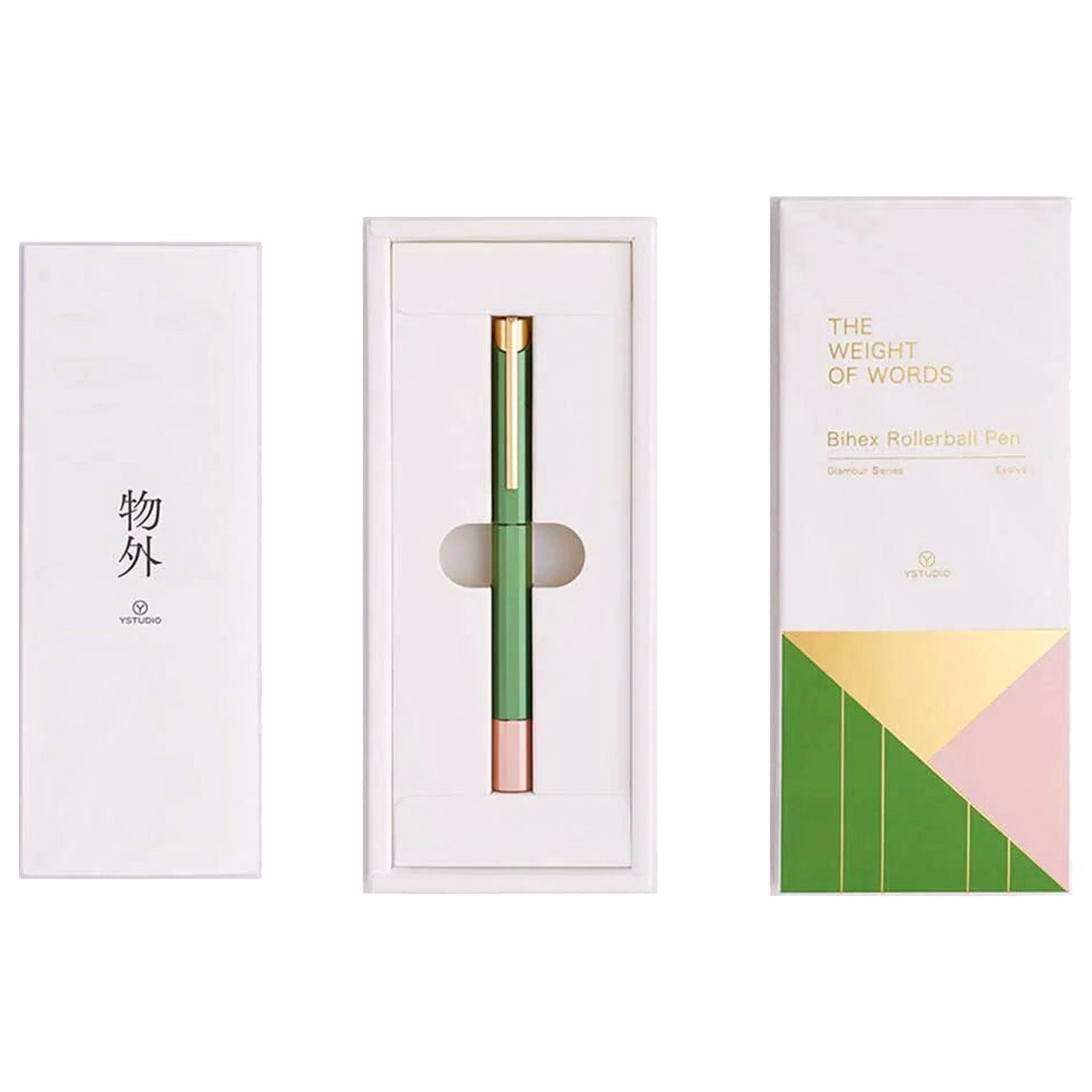 Ystudio Glamour Evolve Bihex Absinthe Roller Ball Pen 1GRLP0002GRX