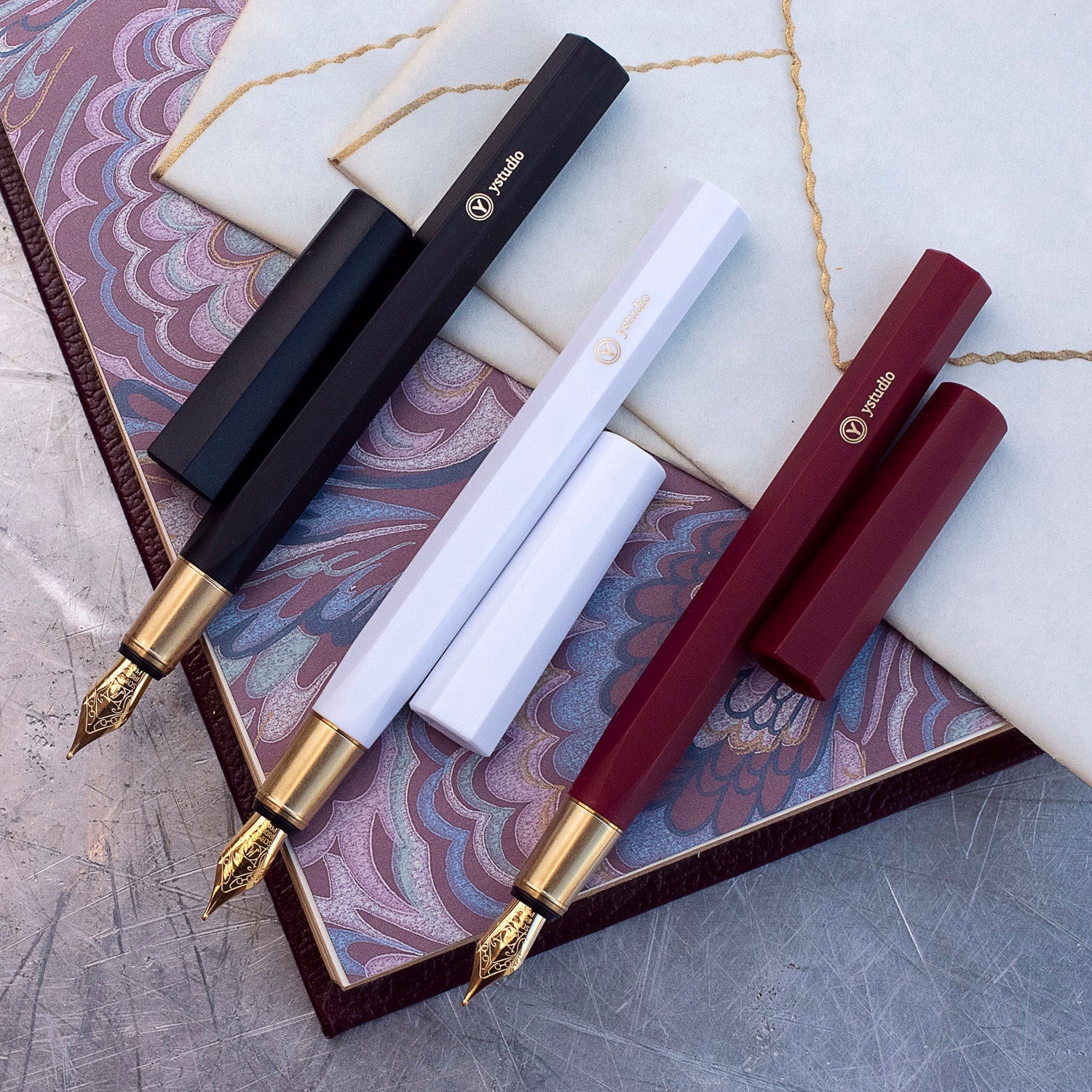 Ystudio Resin White Fountain Pen