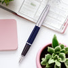 Cross Calais Chrome Blue Lacquer CT Fountain Pen
