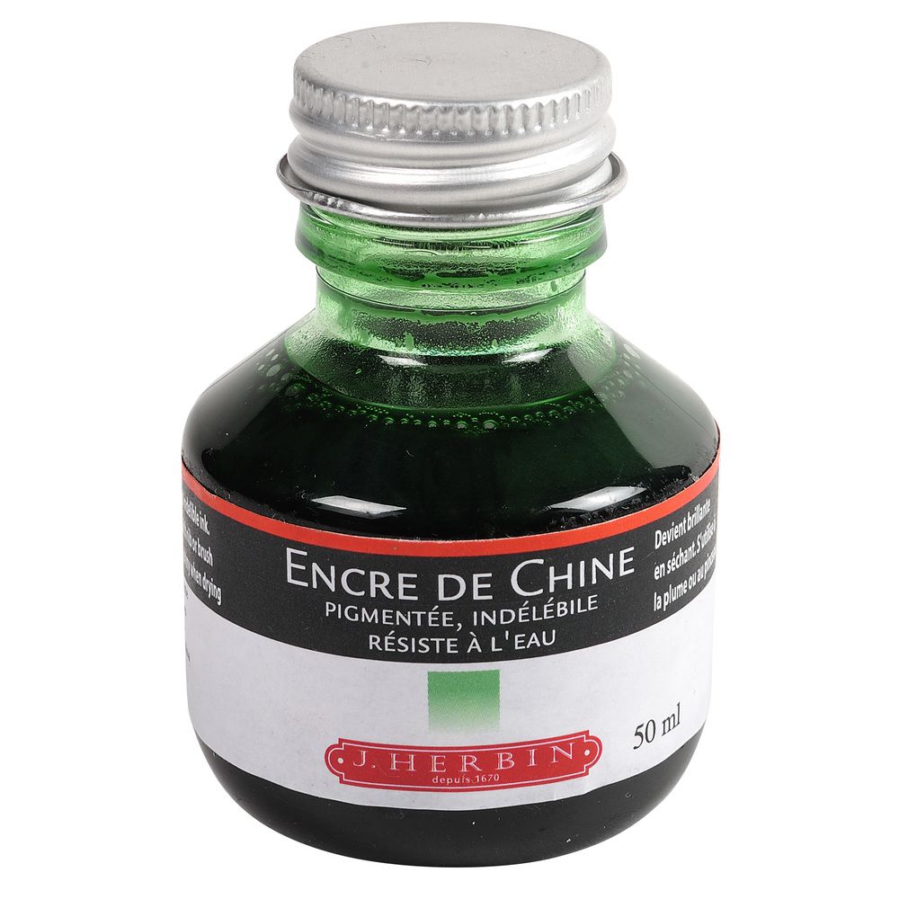 Herbin Indian Ink Bottle (Green - 50ML) 11230T