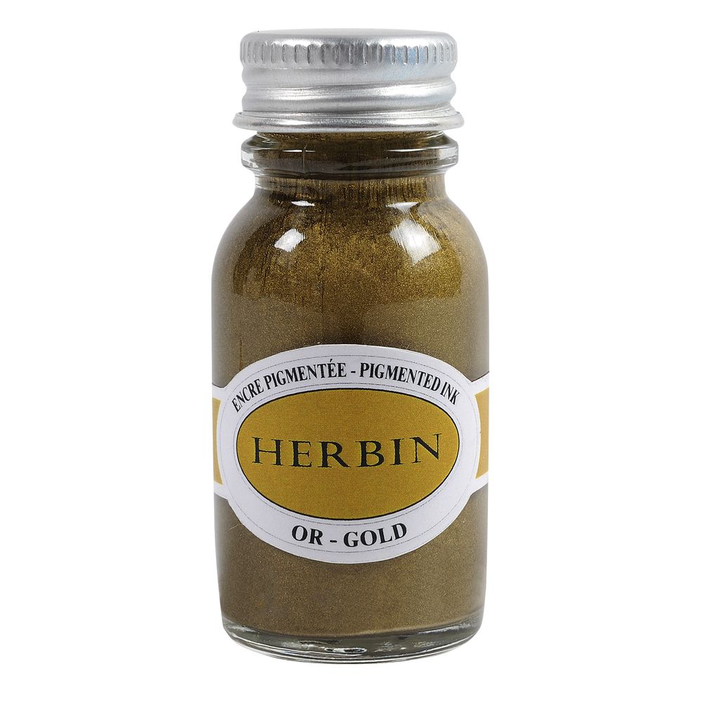 Herbin Pigmented Ink Bottle (Gold - 15ML) 12504T