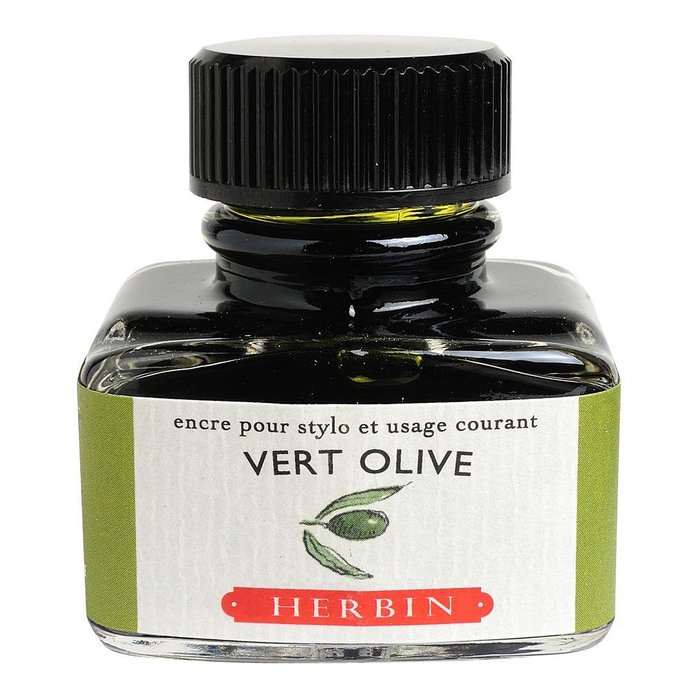 Herbin "D" Ink Bottle (Vert Olive - 30ML) 13036T