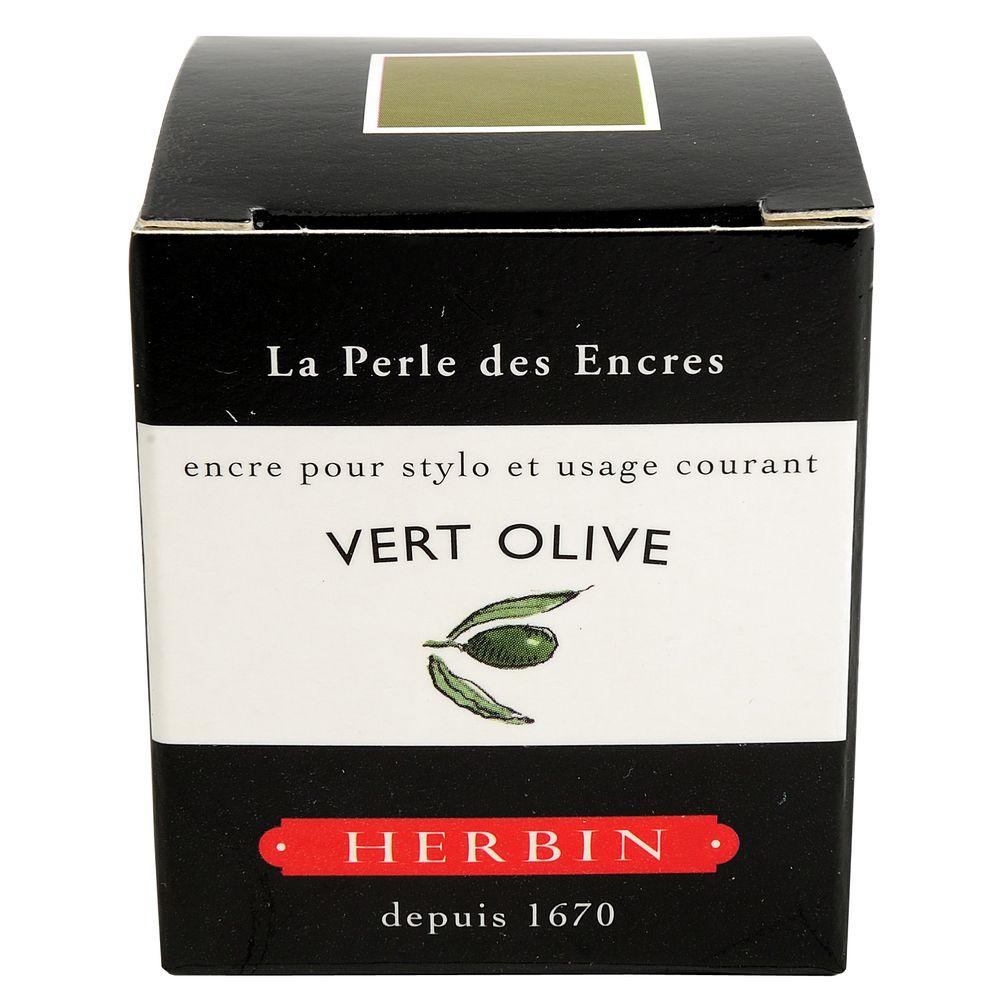 Herbin "D" Ink Bottle (Vert Olive - 30ML) 13036T