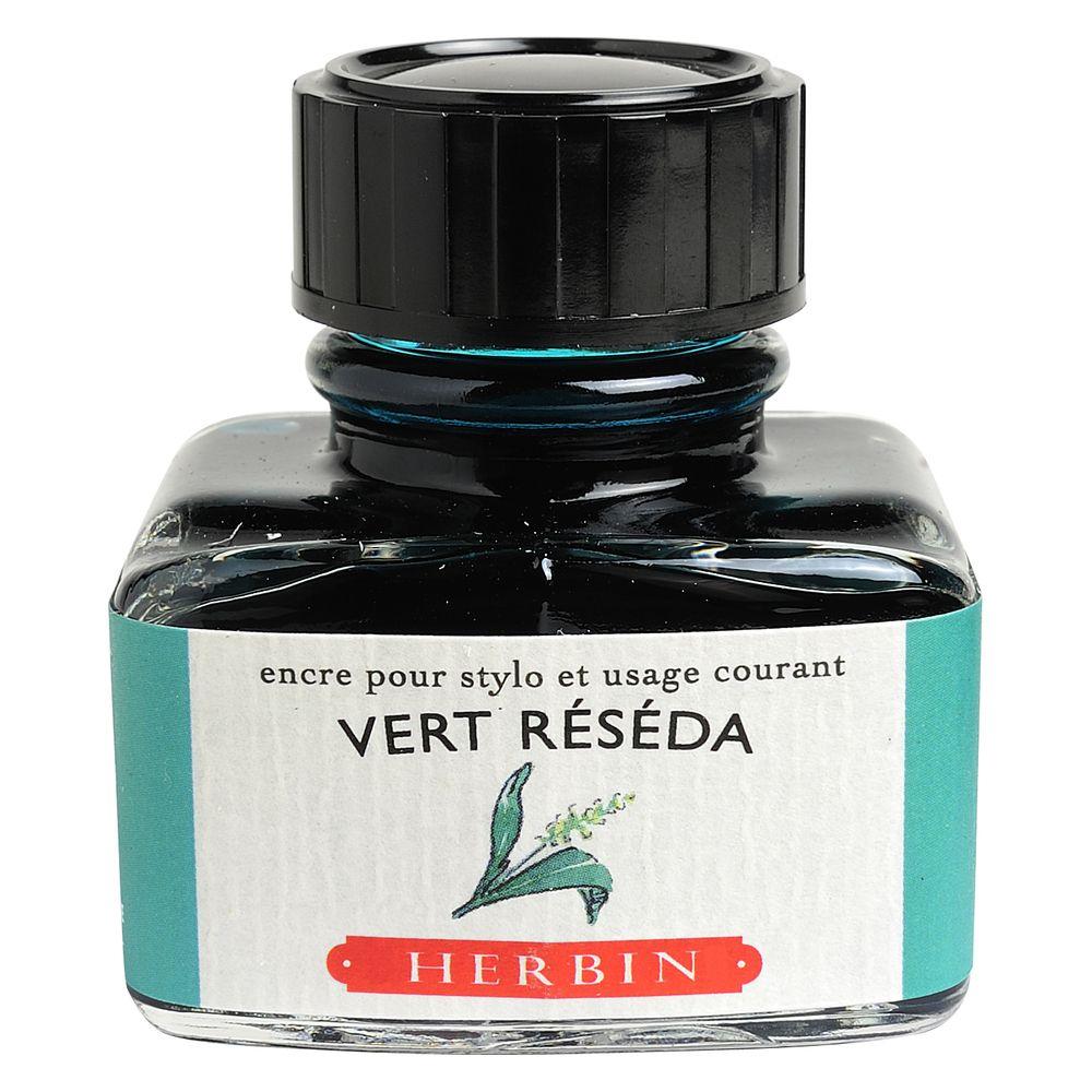 Herbin "D" Ink Bottle (Vert Reseda - 30ML) 13038T