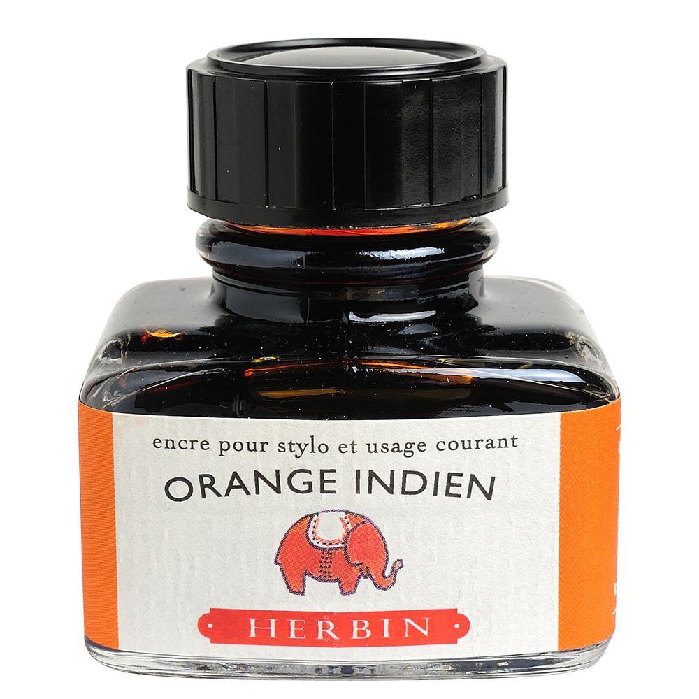 Herbin "D" Ink Bottle (Orange Indien - 30ML) 13057T