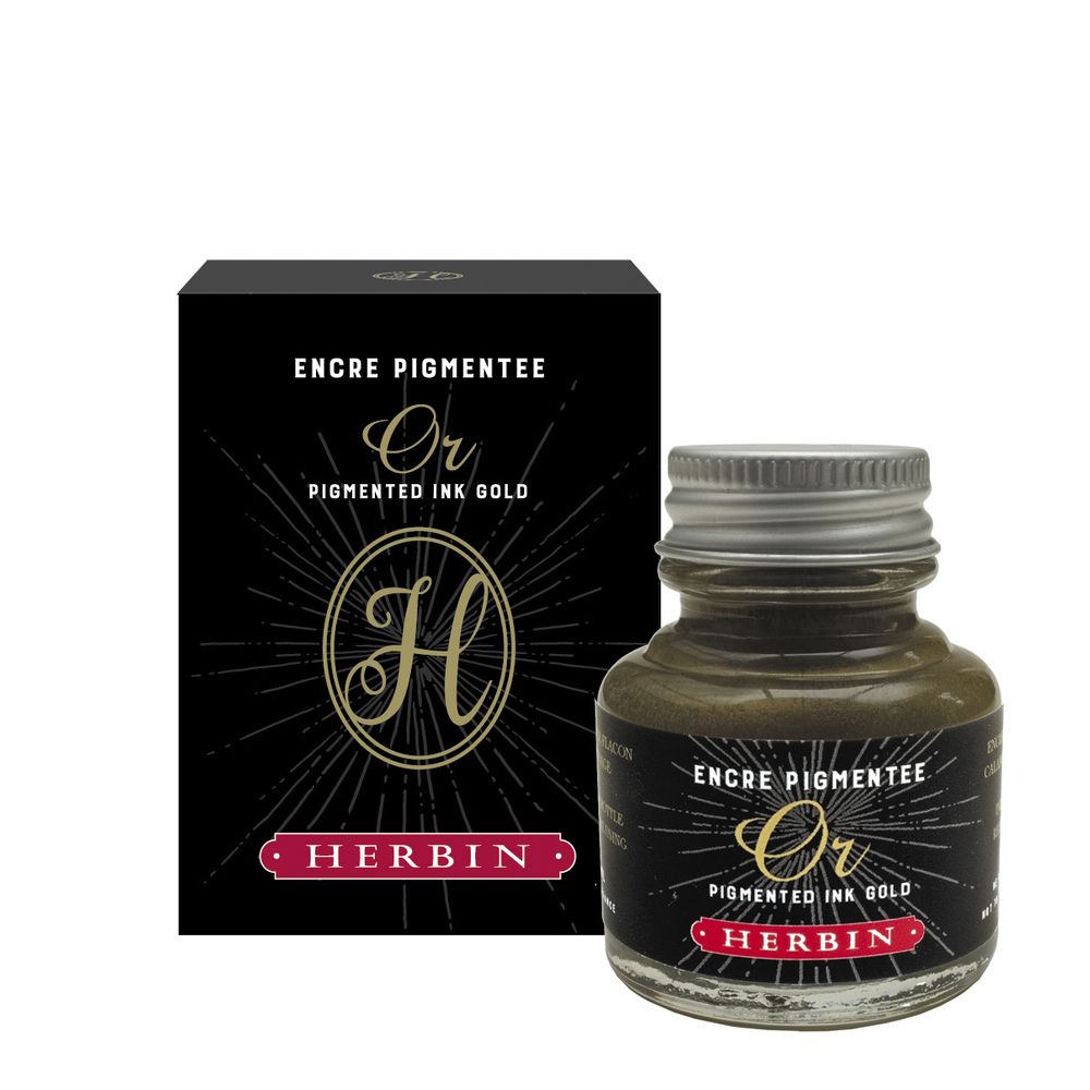 Herbin Pigmented Ink Bottle (Gold - 30ML) 13504T