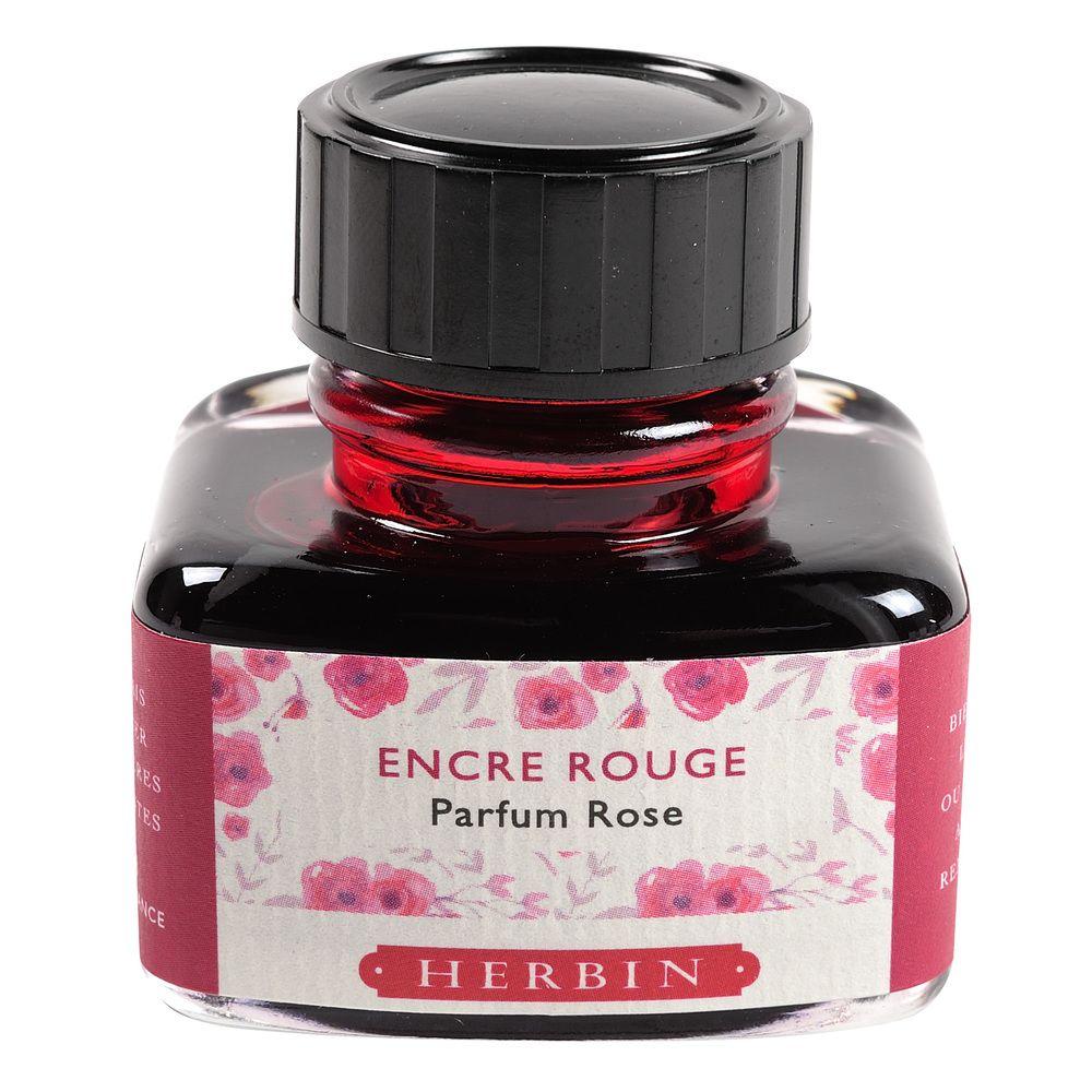 Herbin Perfumed Ink Bottle (Red/Rose - 30ML) 13768T