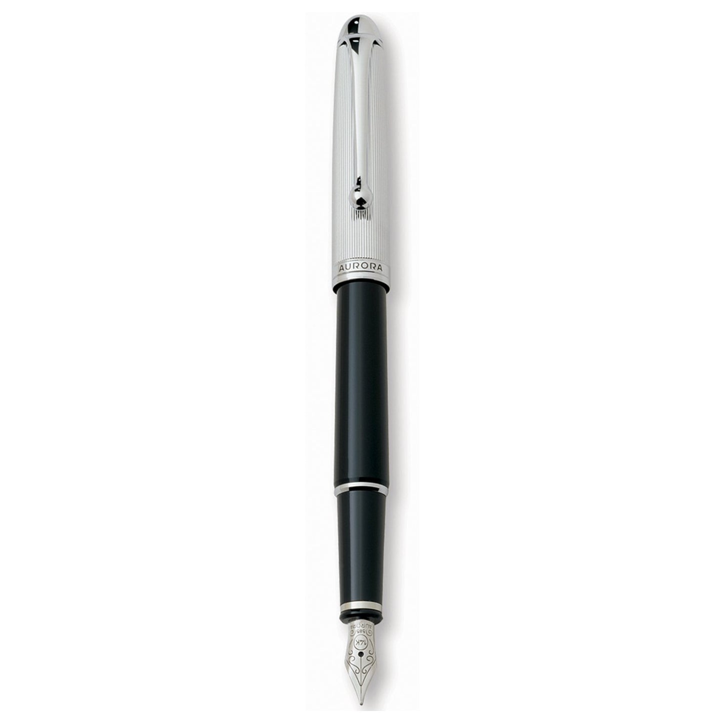 Aurora 88 Small Chrome/Black 14K Gold CT Fountain Pen