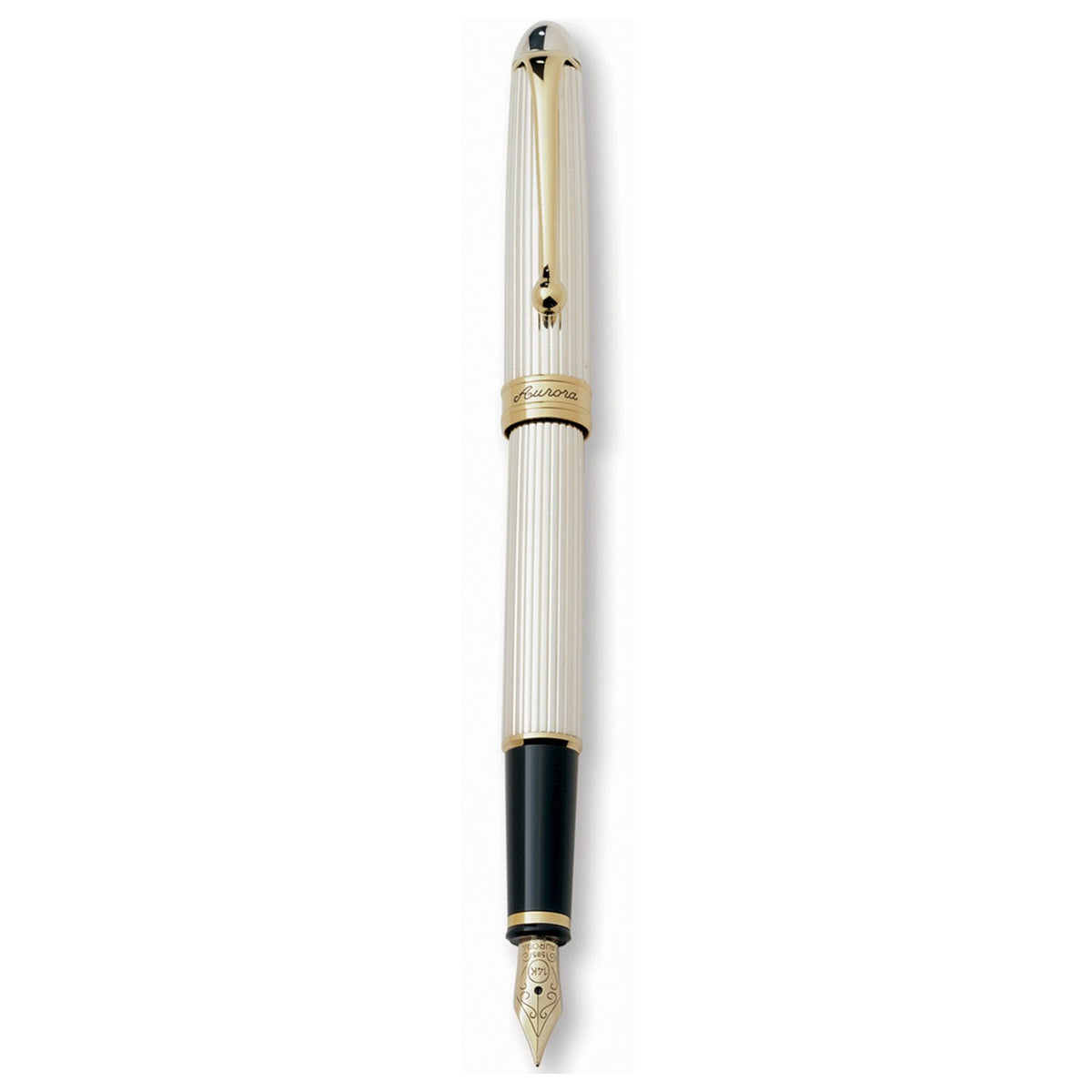 Aurora 88 Small 925 Sterling Silver 14K Gold GT Fountain Pen