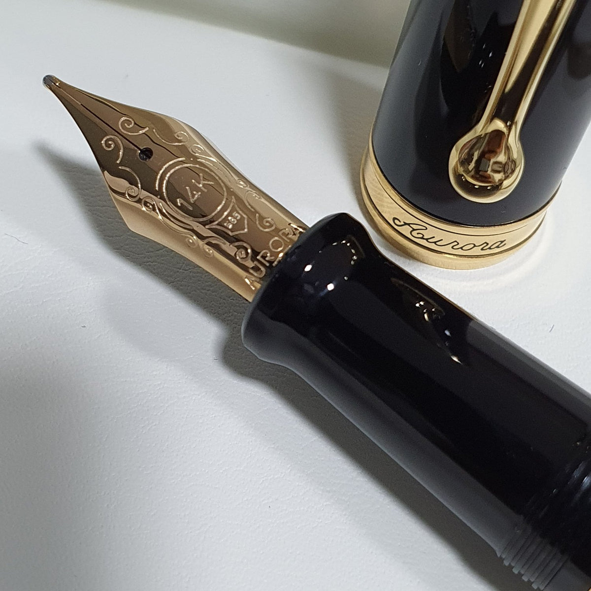 Aurora 88 Black 14K Gold GT Fountain Pen 800 designed by Marcello Nizzoli