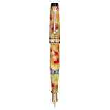 Aurora Optima Caleidoscopio Luce Gialla RT Fountain Pen 996-PKG (Limited Edition) having marbled finish