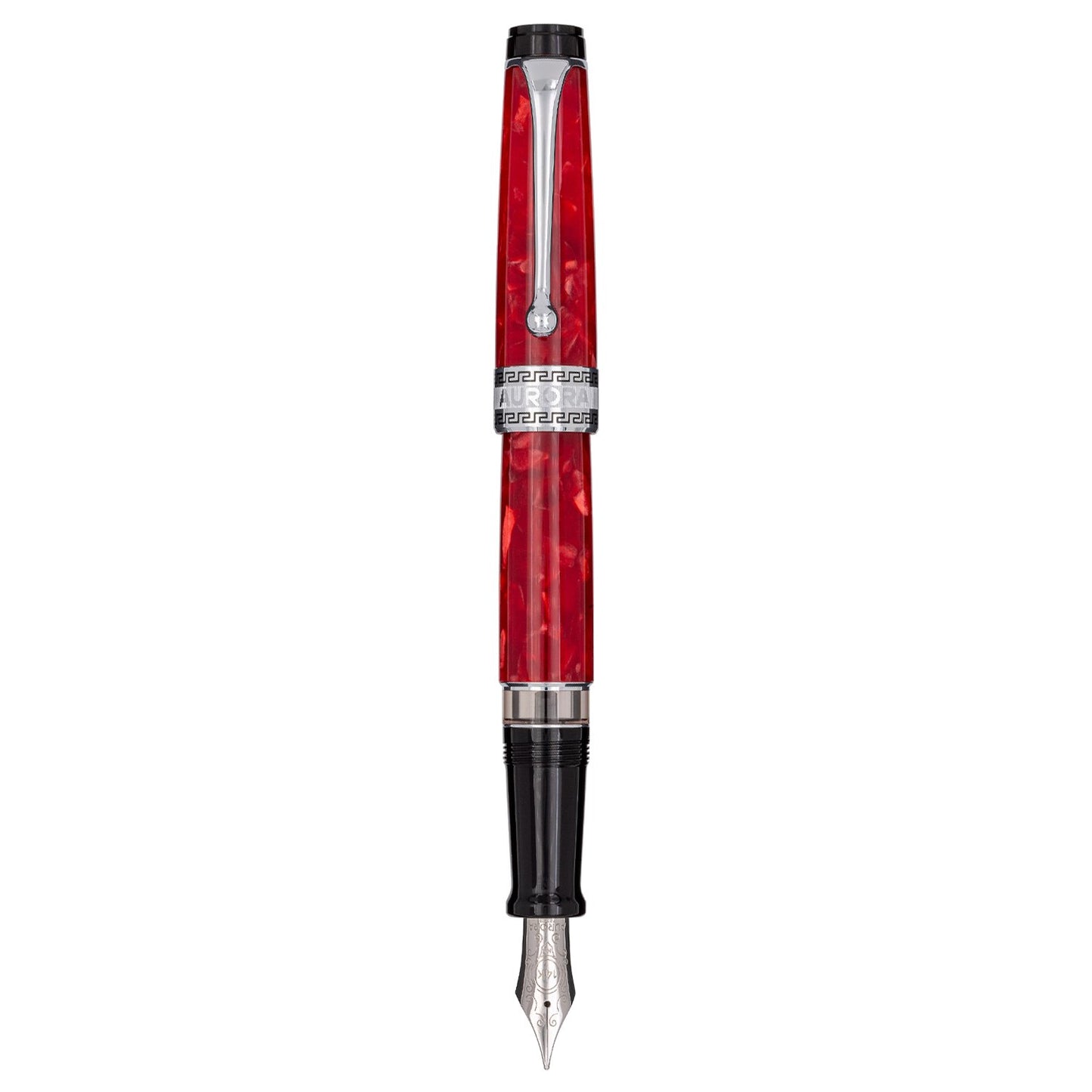 Aurora Optima Red 14K Gold CT Fountain Pen 996-CR with ink reservoir