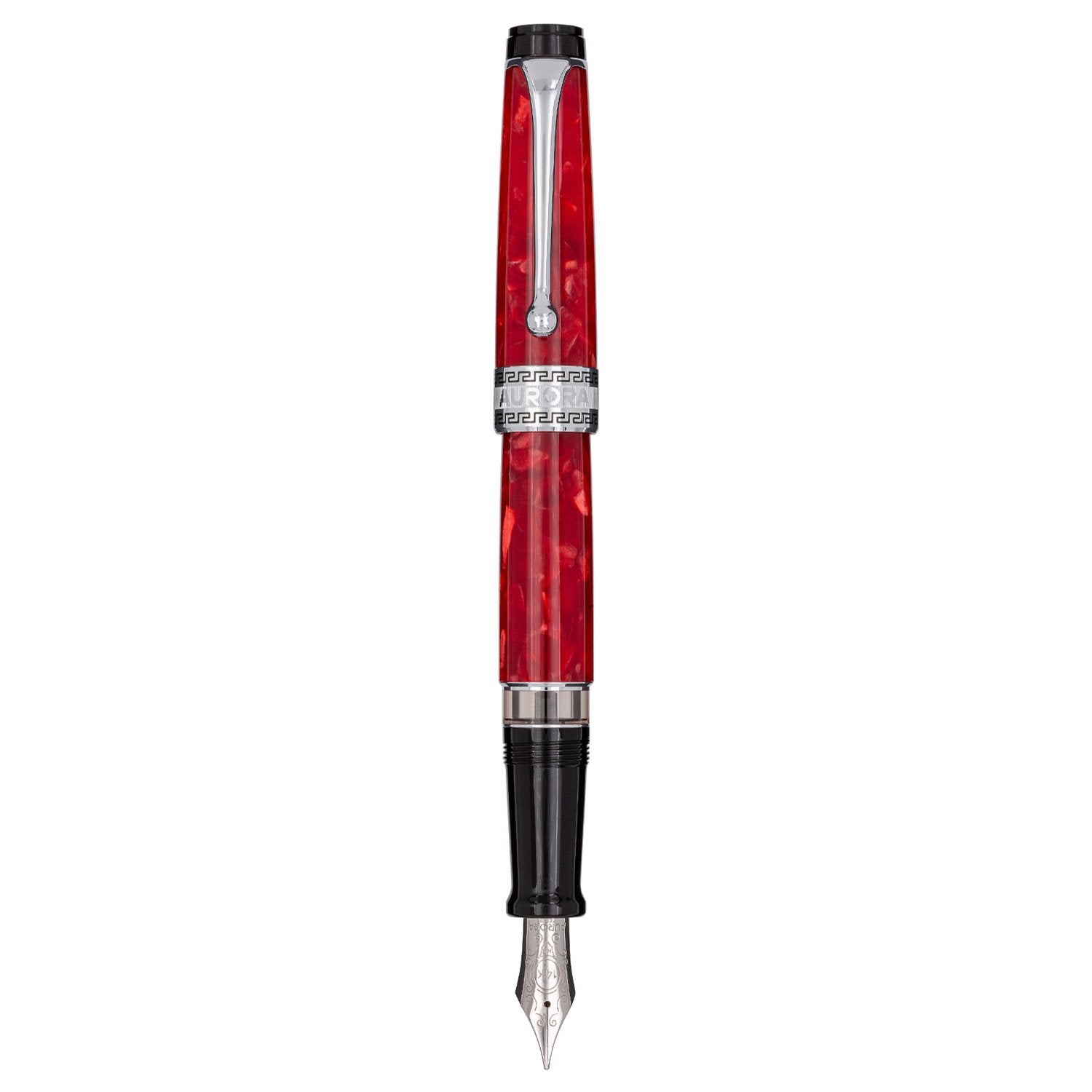Aurora Optima Red 14K Gold CT Fountain Pen 996-CR with ink reservoir