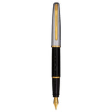 Aurora Style Guilloche Chrome/Black GT Fountain Pen E14-C