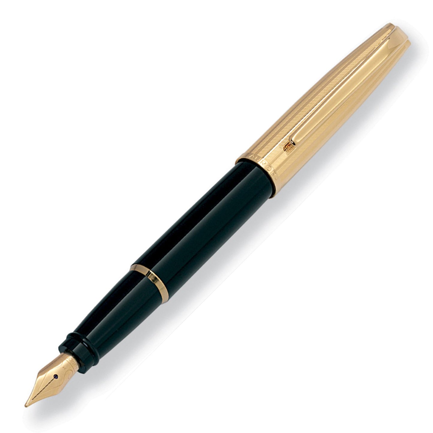 Aurora Style Guilloche Gold/Black GT Fountain Pen E08