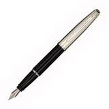 Aurora Style Metal Shiny Chrome/Black CT Fountain Pen E17