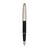 Aurora Style Metal Shiny Chrome/Black CT Fountain Pen E17