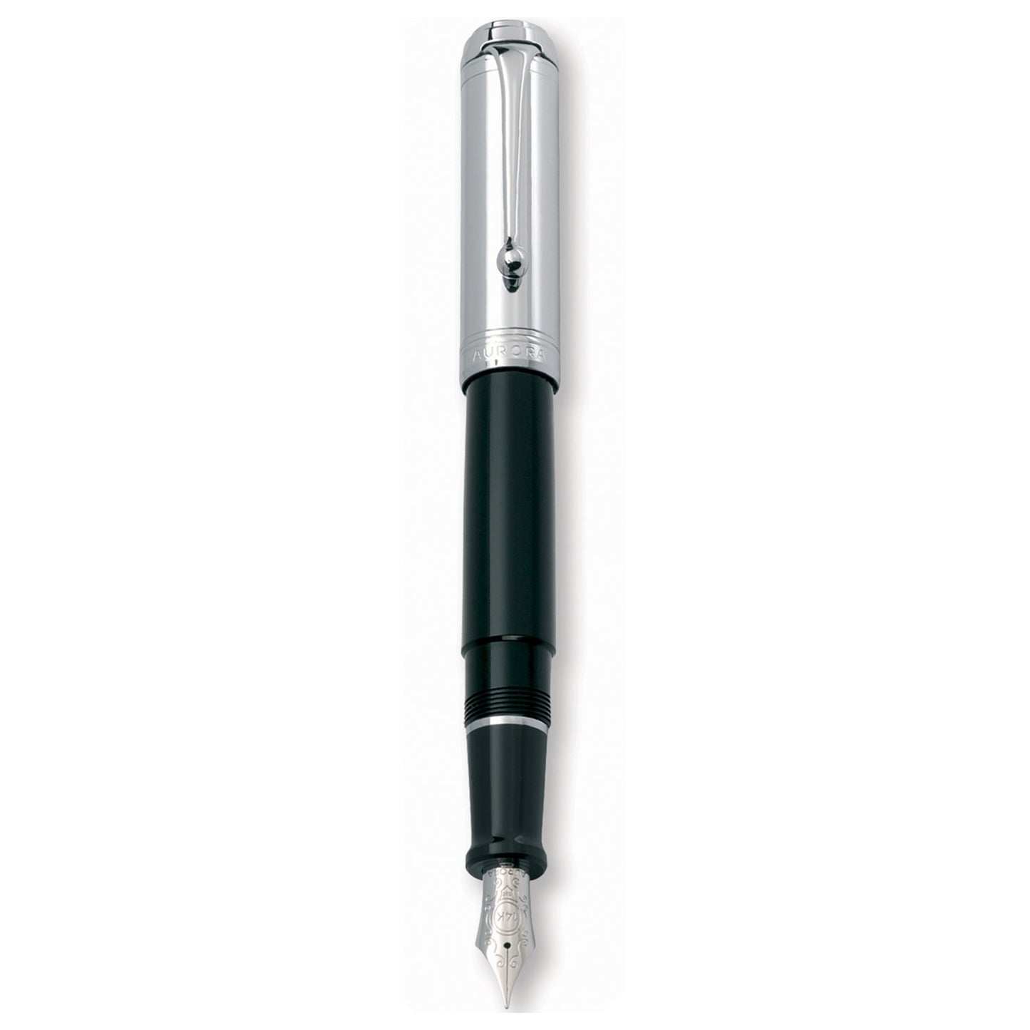 Aurora Talentum Chrome/Black 14K Gold CT Fountain Pen