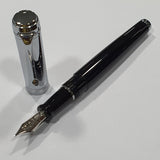 Aurora Talentum Chrome/Black 14K Gold CT Fountain Pen