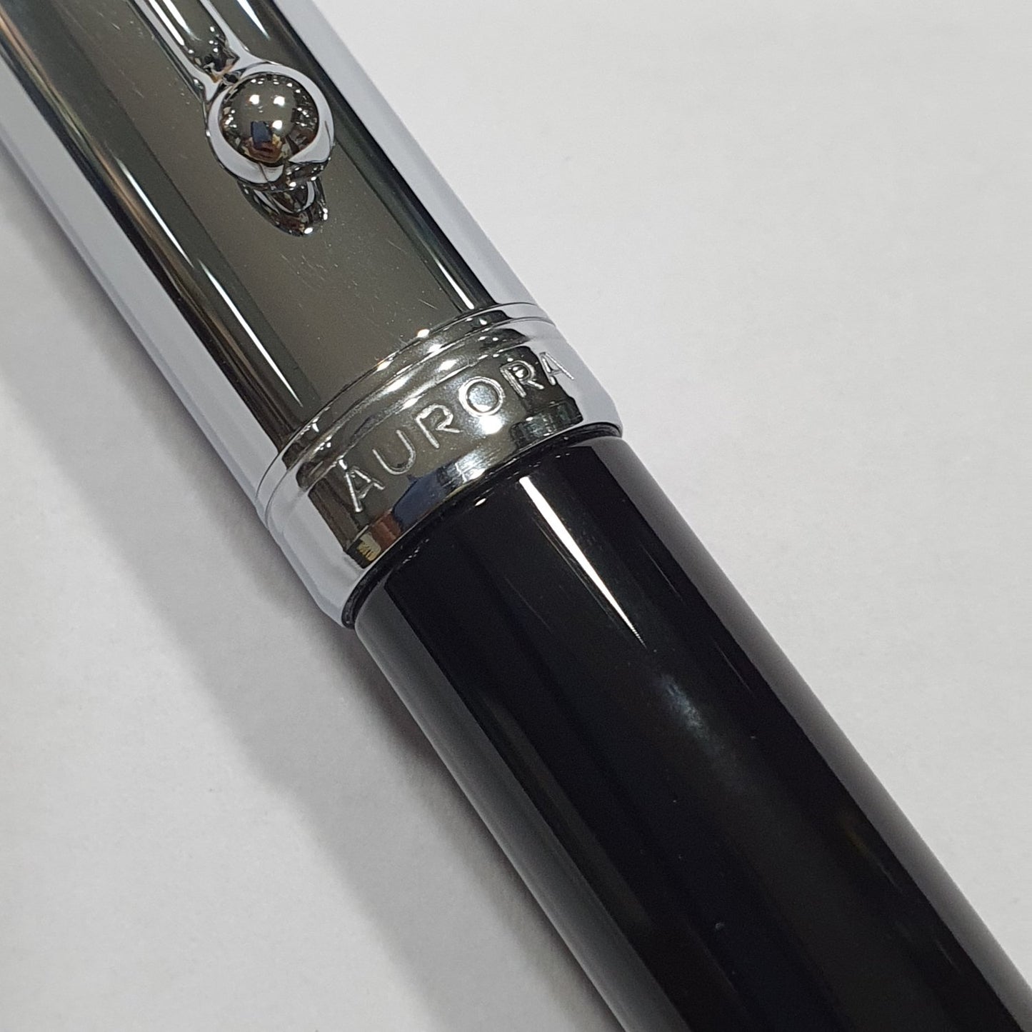 Aurora Talentum Chrome/Black 14K Gold CT Fountain Pen