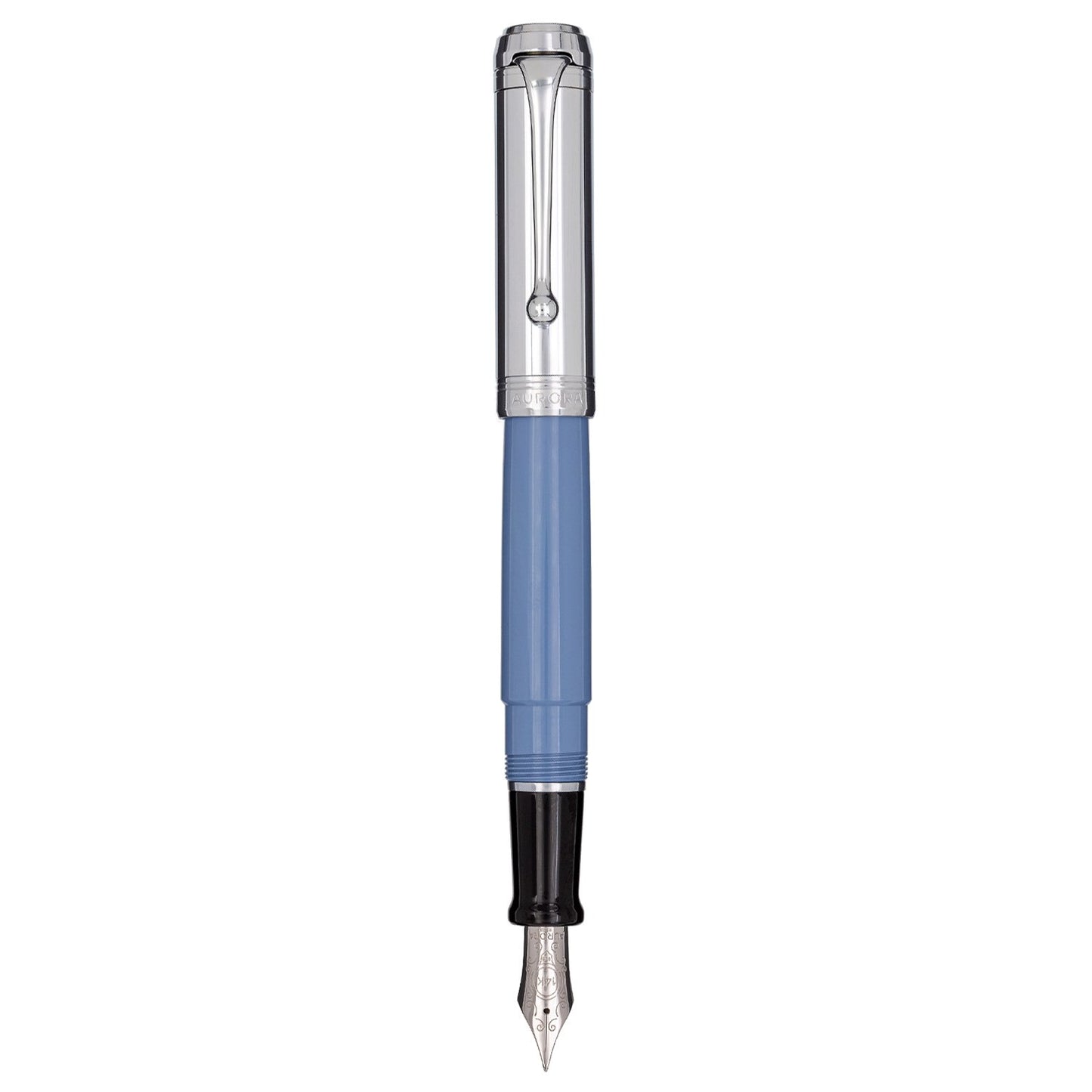 Aurora Talentum Chrome/Light Blue 14K Gold CT Fountain Pen D11-CA