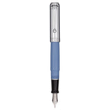 Aurora Talentum Chrome/Light Blue 14K Gold CT Fountain Pen D11-CA